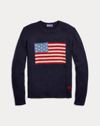 Flag Cashmere Crewneck Sweater — 100% Cashmere, Custom Fit & Personalized Embroidery