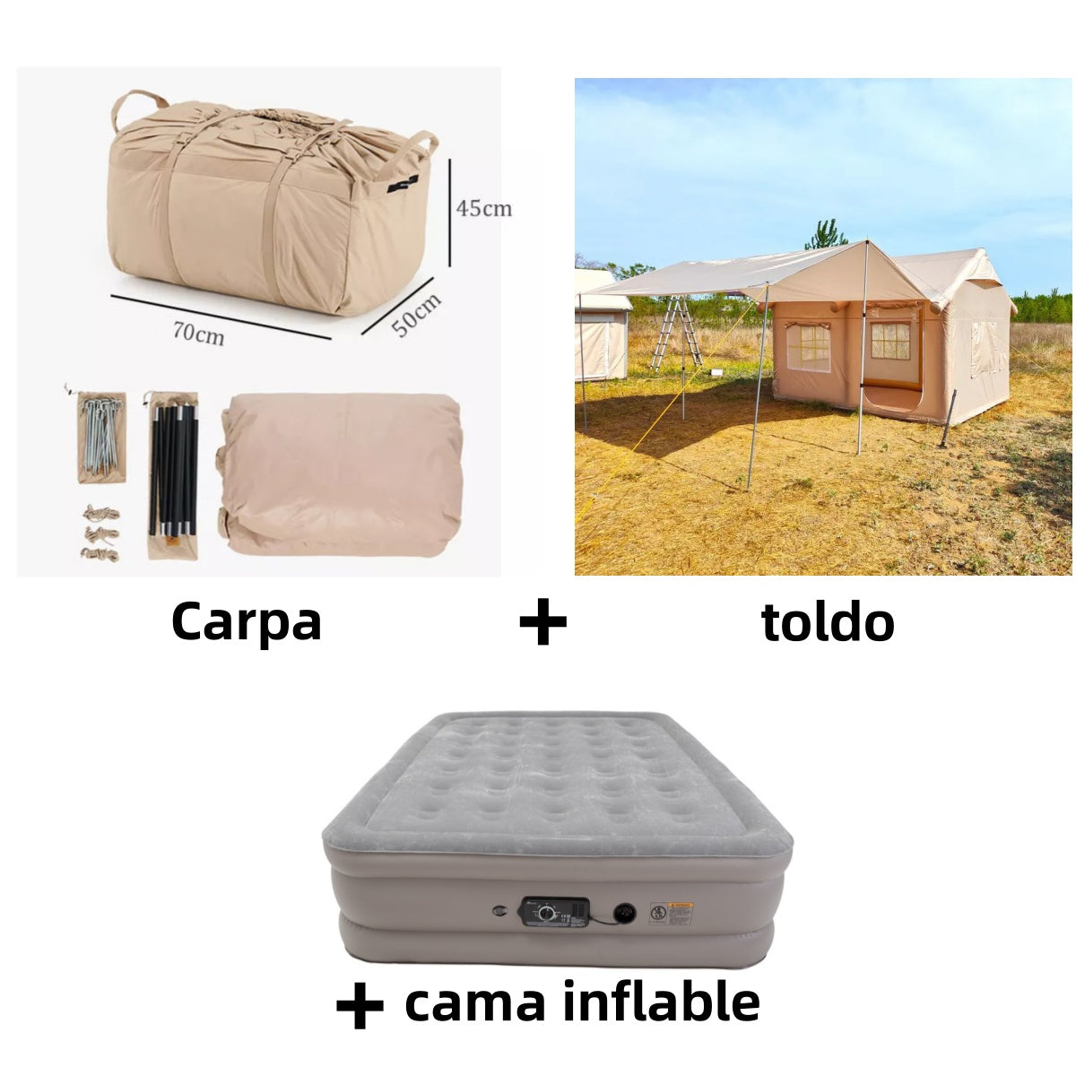 Waterproof Light Weight Oxford Cloth Automatic Inflatable Tent With Camping Equipment - Image 3