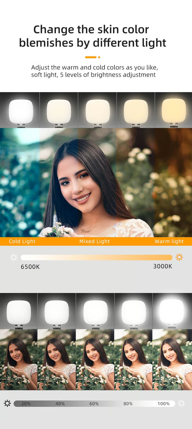 💥 3 in 1 magnetic beauty selfie light with mirror for phones