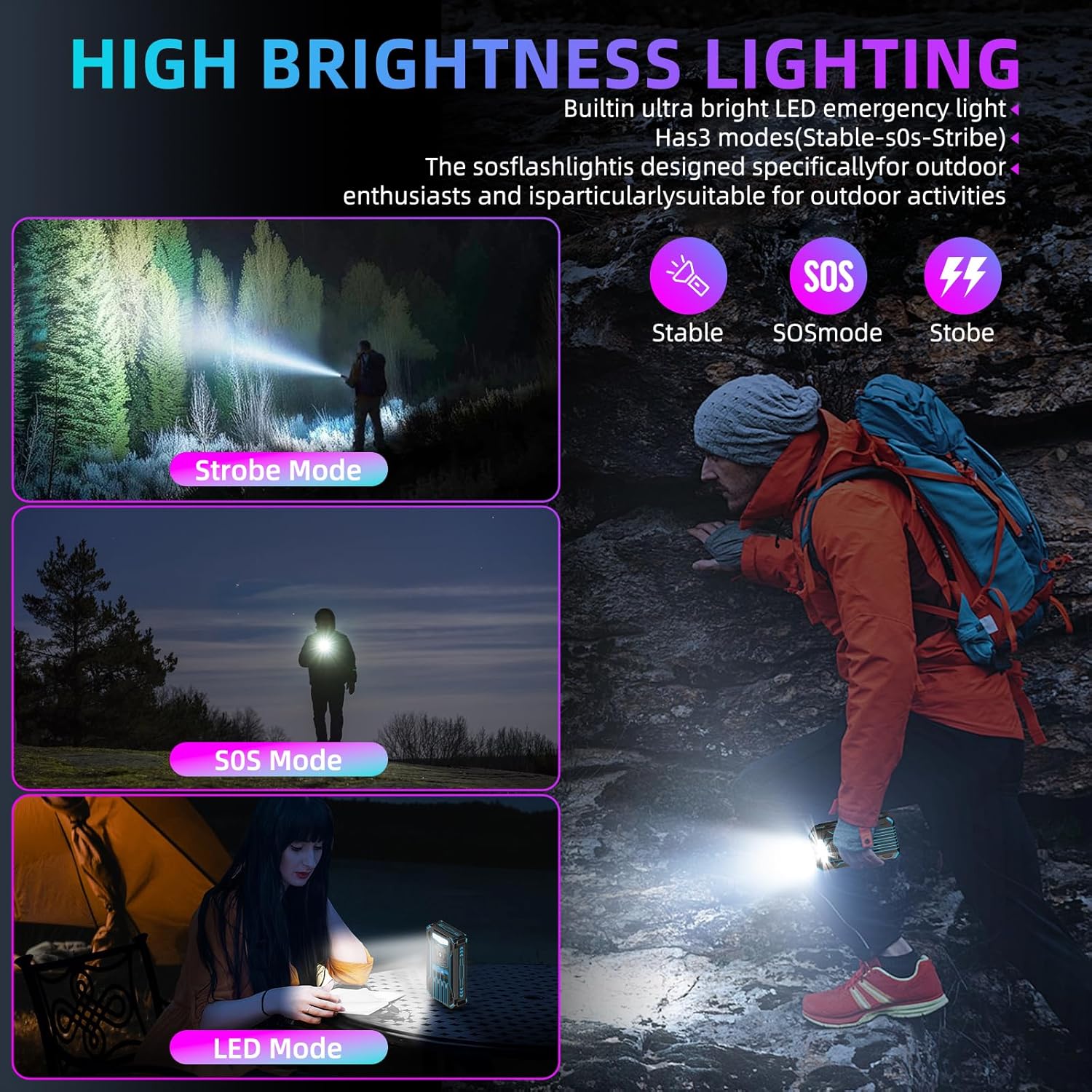 outdoor foldable solar large capacity charger mobile power bank