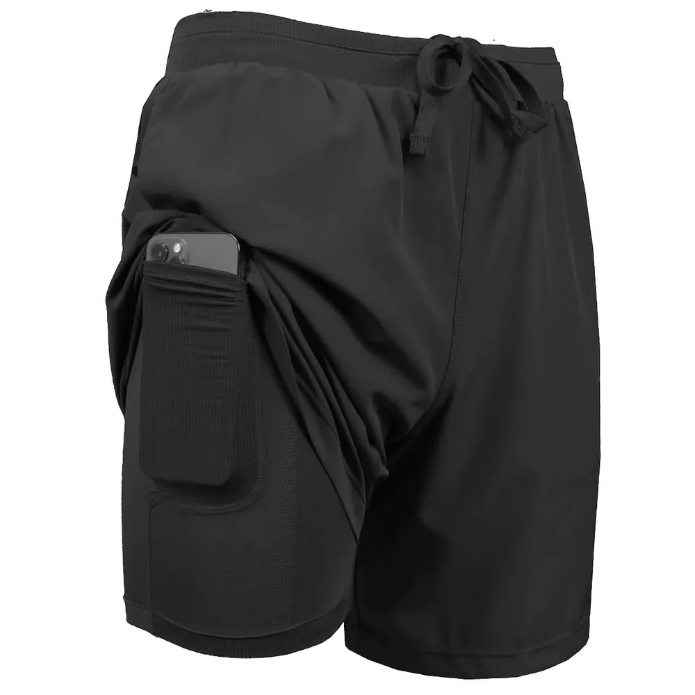 3-Pack Men's 2 in 1 Stretch Active Quick Dry Gym Running Shorts With Liner - Image 4