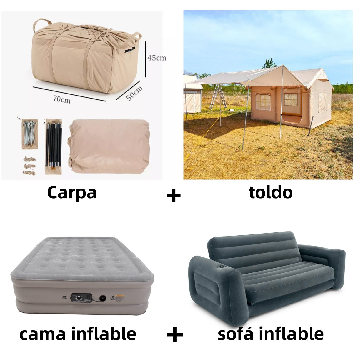 Waterproof Light Weight Oxford Cloth Automatic Inflatable Tent With Camping Equipment - Image 4