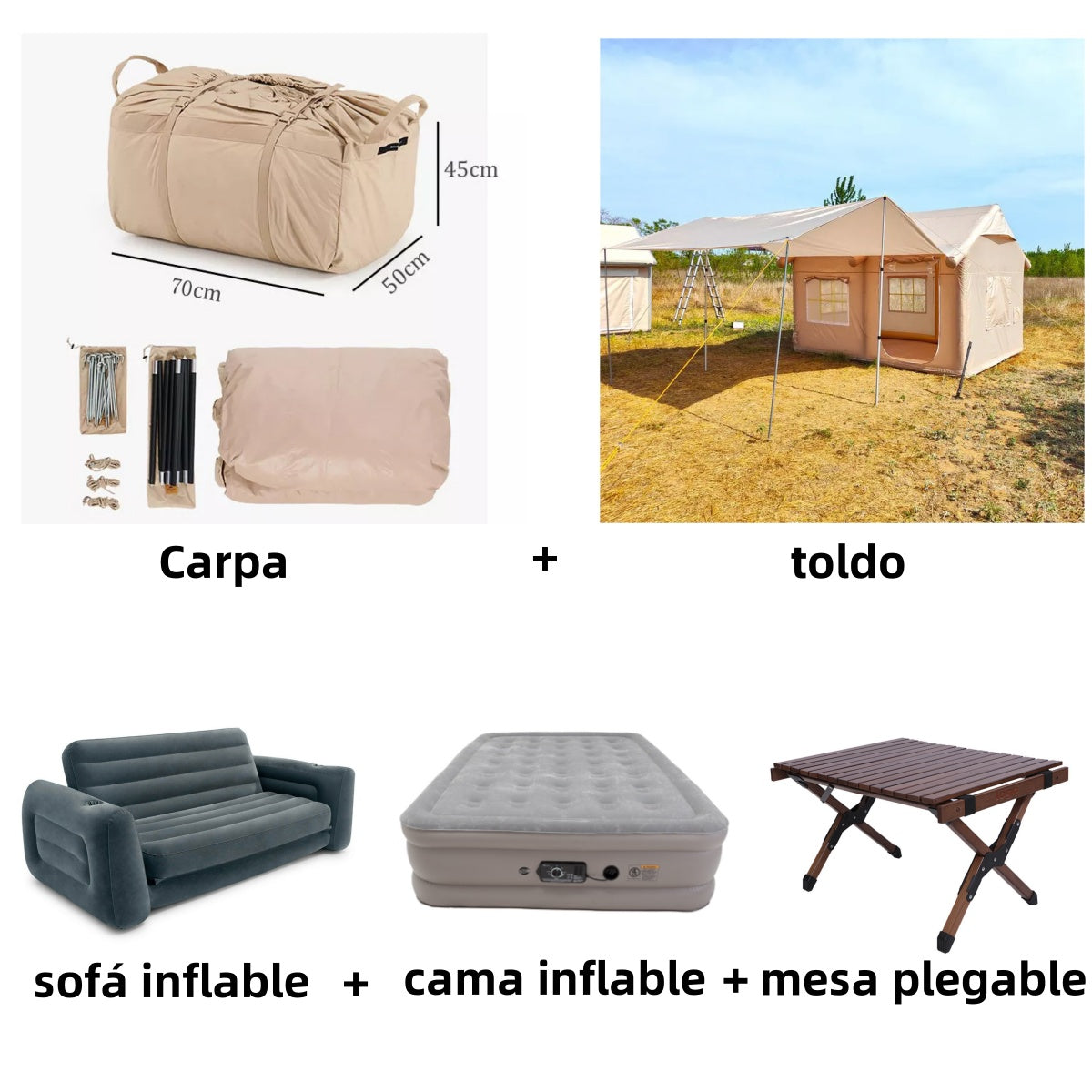 Waterproof Light Weight Oxford Cloth Automatic Inflatable Tent With Camping Equipment - Image 5