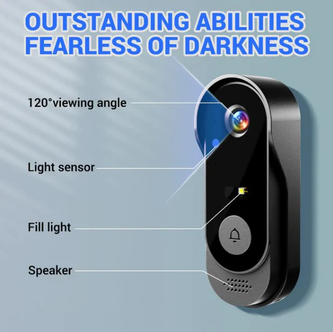 wireless doorbell camera: 1080p, 170° angle, 4.3 inch screen, ipx65 outdoor waterproof, night vision