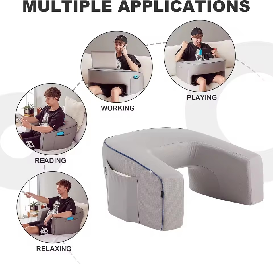 ✨ Memory Foam Lap Desk with Armrests & Pocket – Perfect for Reading or Working in Bed or Sofa - Image 2